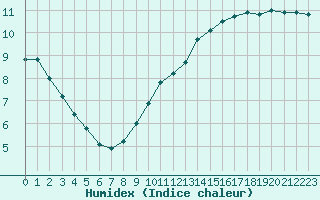 Courbe de l'humidex pour Boizenburg