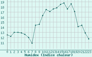 Courbe de l'humidex pour Roanne (42)