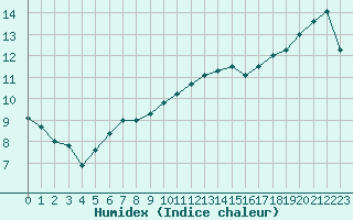 Courbe de l'humidex pour Lille (59)