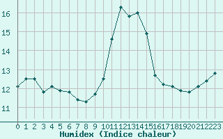 Courbe de l'humidex pour Le Talut - Belle-Ile (56)