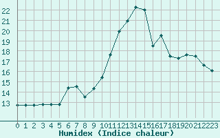 Courbe de l'humidex pour Ancey (21)