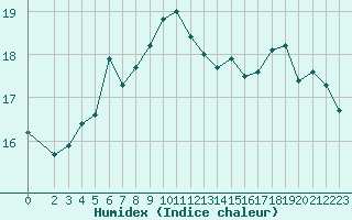 Courbe de l'humidex pour Svenska Hogarna