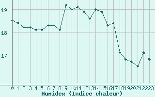 Courbe de l'humidex pour Mumbles