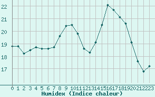 Courbe de l'humidex pour Baron (33)