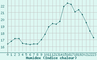 Courbe de l'humidex pour Besanon (25)