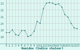 Courbe de l'humidex pour Corsept (44)