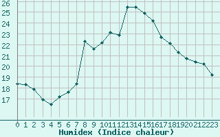 Courbe de l'humidex pour Locarno (Sw)