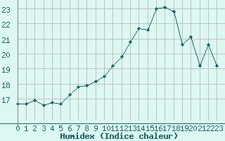 Courbe de l'humidex pour Gersau