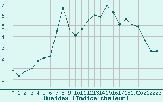 Courbe de l'humidex pour Neuchatel (Sw)