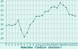 Courbe de l'humidex pour Le Talut - Belle-Ile (56)