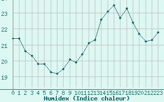 Courbe de l'humidex pour Ile Rousse (2B)