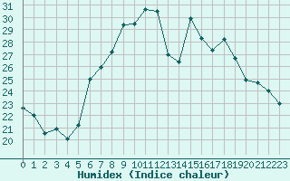 Courbe de l'humidex pour Berne Liebefeld (Sw)