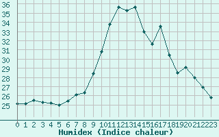 Courbe de l'humidex pour De Bilt (PB)