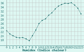 Courbe de l'humidex pour Biarritz (64)