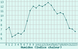 Courbe de l'humidex pour Singen