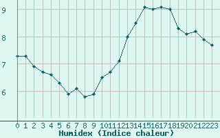 Courbe de l'humidex pour Dolembreux (Be)