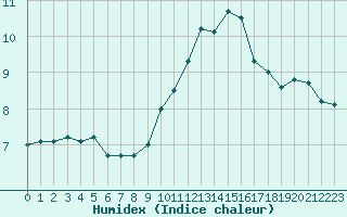 Courbe de l'humidex pour Muret (31)