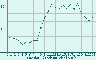 Courbe de l'humidex pour Ile du Levant (83)