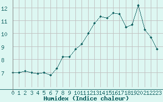 Courbe de l'humidex pour Crnomelj