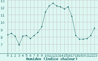 Courbe de l'humidex pour Besse-sur-Issole (83)