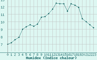 Courbe de l'humidex pour Albert-Bray (80)