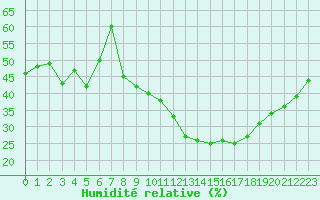 Courbe de l'humidit relative pour Puy-Saint-Pierre (05)