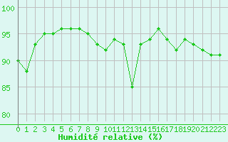 Courbe de l'humidit relative pour Rochefort Saint-Agnant (17)