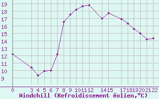 Courbe du refroidissement olien pour Bejaia