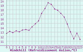 Courbe du refroidissement olien pour Ble - Binningen (Sw)
