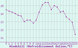 Courbe du refroidissement olien pour Doberlug-Kirchhain