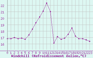 Courbe du refroidissement olien pour Luzern