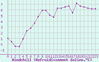 Courbe du refroidissement olien pour Muehlacker