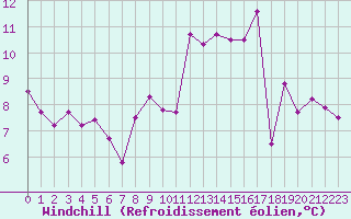 Courbe du refroidissement olien pour Rochefort Saint-Agnant (17)