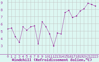 Courbe du refroidissement olien pour Machichaco Faro