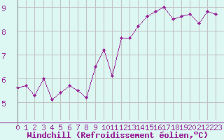 Courbe du refroidissement olien pour Cap Gris-Nez (62)