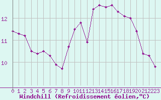 Courbe du refroidissement olien pour Ile de Groix (56)